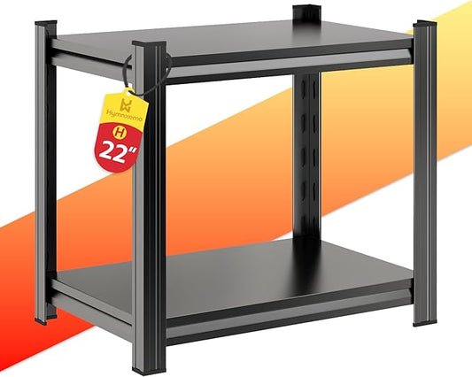22.0''H Space Saving 2-Tier Metal Storage Organizer - 800 lb Weight Capacity Shelf Rack for Home, Garage, Kitchen(13.8D×19.7W×22.0H)