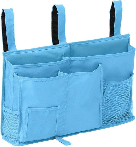 Createy Bedside Caddy Hanging Organizer Storage Bag Pocket for Bunk and Hospital Beds, College Dorm Rooms, Baby Bed Rails, Camp - 4 Pockets and 2 Hooks-NeatNest