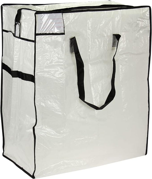 Household Essentials Medium Storage Bag, Clear Polyethylene with Black Trim