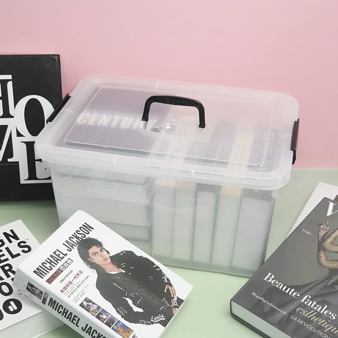 17.5 Quart Clear Storage Box, Plastic Storage Bins with Lids, 4-Pack