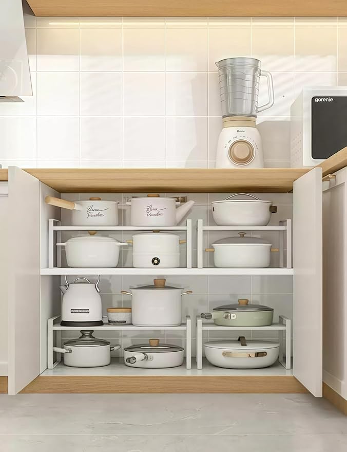 2-Pack Expandable Shelf Organizer for Kitchen Countertop, kitchen organizers and storage，under sink expandable shelf organizer-NeatNest