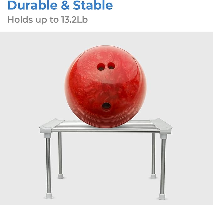 carrotez Cabinet Organizer Shelf, Set of 2 Stackable Kitchen Counter Shelves, Kitchen Cabinet Organizers and Storage, Pantry Storage Shelf Organizer, 9.8 x 7.8 x 6.1 - White-NeatNest