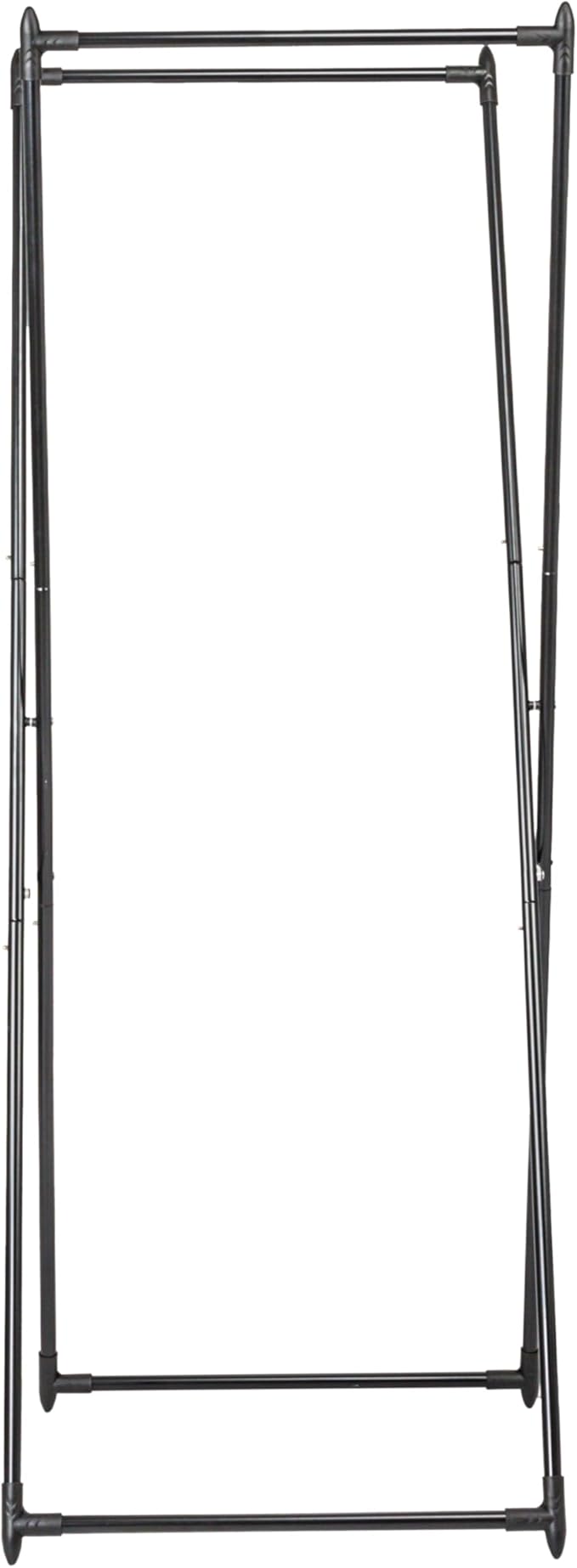 Household Essentials Valet Folding Clothes Rack, Strong Metal X-Frame, Chic Design, Great for Guest and Dressing Rooms, Portable and Easy to Use, Folds Flat, Black