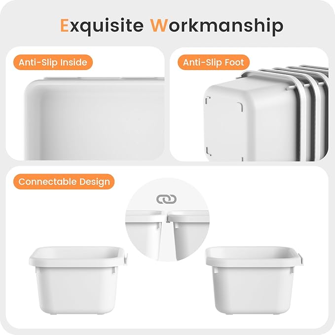 A-LuGei 【𝟮𝟮𝗣𝗖𝗦】 Plastic White Desk Drawer Organizer, Bathroom Organizers and Storage, Makeup Organizer, Organization and Storage Bin Container for Vanity Office Utensils Tool Pantry Cosmetic-NeatNest