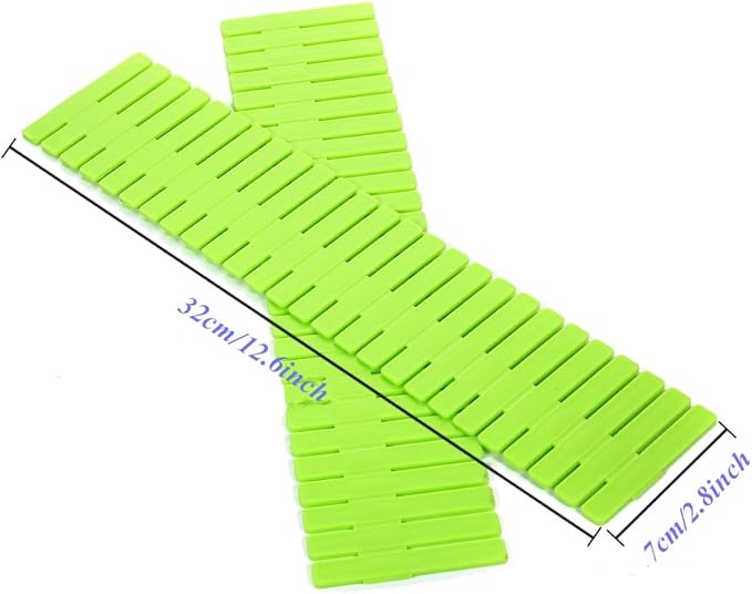 8pcs DIY Plastic Drawer Organizer Adjustable Drawer Dividers for Home Tidy Closet, Socks, Underwear, Office School Supplies, Kitchen Utensil Tools (Green)-NeatNest
