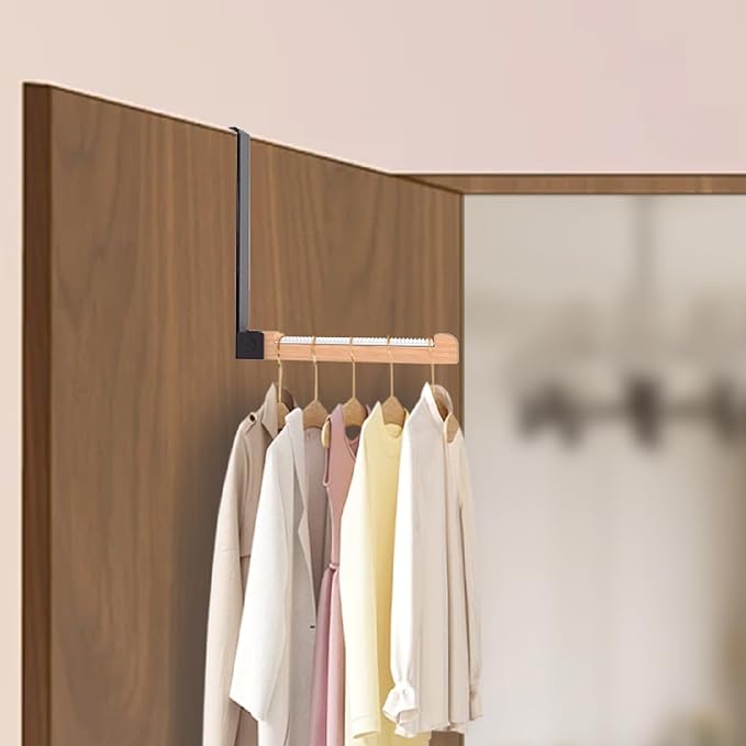 2-Pack Over Door Hooks, Foldable Heavy Duty Black, Space-Saving Hangers for Coats, Towels & Robes - Bathroom, Bedroom, Closet Organizer