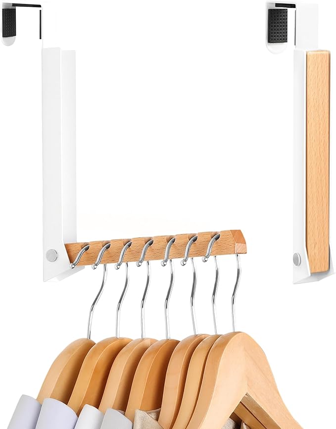 Over The Door Coat Rack - Portable Foldable Laundry Hanger Dryer Rack - Ideal for Travel and Laundry Needs - Convenient Over The Door Hanger for Clothes and Laundry - 1PCS (White)