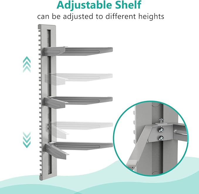 WALI Floating Entertainment Center Shelves, Holds Up to 17.6lbs, TV Shelf with Strengthened Tempered Glasses for DVD Players, Cable Boxes, Games Consoles, TV Accessories (CS303S), 3 Shelf, Silver