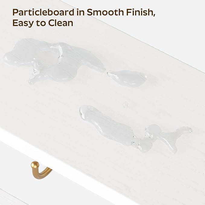 Coffee Mug Holder for Counter, 2 Tier Mug Tree Rack, with 8 Hook and 2 Open Shelves, Vintage Mug Holder Stand for Home Kitchen, White and Gold MH43DW-NeatNest