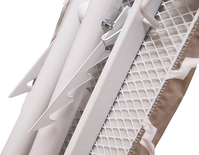 Mabel Home T-Leg Adjustable Height Ironing Board with Light-Brown/White Patterned Cotton Cover, Extra Cover