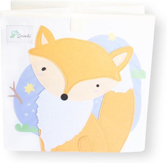 Fox Storage Cube- Organizer for Nursery, Playroom, Bedroom, Closet. Foldable Box 13x13x13 inches. Children's Toy Box, Diaper Caddy, Clothing Basket, Book Bin, Baby Essentials & Kids Gift-NeatNest