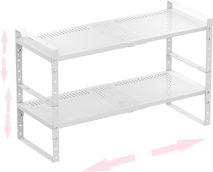 Multi-Functional Metal Shoe Rack, Space-Saving, Perfect for Entryway, Closet, Bathroom, etc. - Sturdy and Durable, High Weight Capacity（2PACKS/White/Large-NeatNest