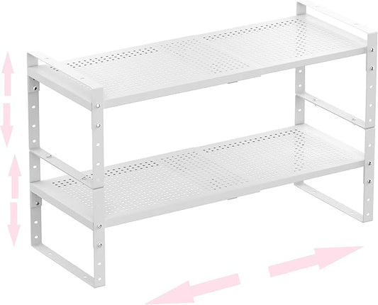 Multi-Functional Metal Shoe Rack, Space-Saving, Perfect for Entryway, Closet, Bathroom, etc. - Sturdy and Durable, High Weight Capacity（2PACKS/White/Large-NeatNest