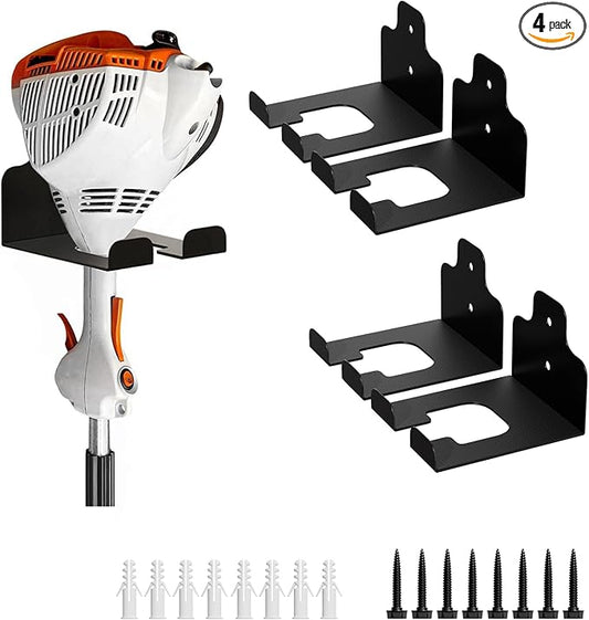 Garage Organizer Trimmer Rack, Garden Power Tool Hanger Weed Whackers Holder Wall Mounted for Grass Trimmer, Hedge Trimmer, Garage Trimmer, Garden Tools,4 Pack-NeatNest