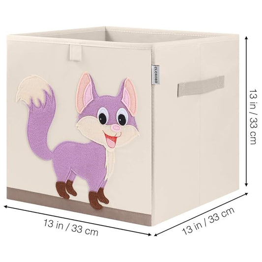 CLCROBD Foldable Animal Cube Storage Bins Fabric Toy Box/Chest/Organizer for Kids Nursery, 13 inch (Fox)-NeatNest