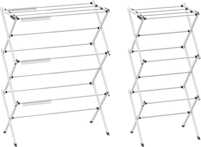 Foldable Drying Rack Clothing,Clothes Drying Rack Folding Indoor and Outdoor Rack,Laundry Drying Rack Collapsible-Black White