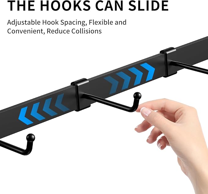 Coffee Mug Holder Wall Mounted with 12 Movable Hooks, Metal Coffee Cup Holder with Top Shelf, Mug Rack Wall Mount for Home Kitchen Display and Collection-NeatNest