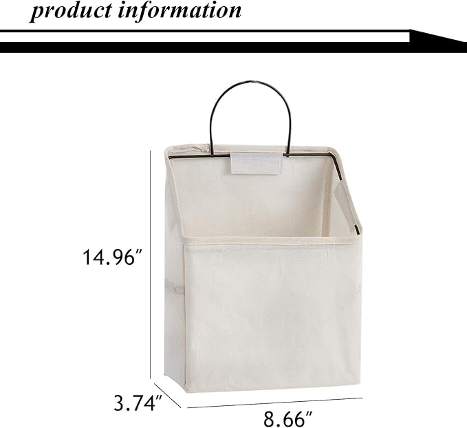 2 Pcs Wall-hanging Storage Bags,Desktop Organizer Basket Cotton Linen Hanging Storage Basket for Kitchen,Bderoom,Living Room-Plant-NeatNest