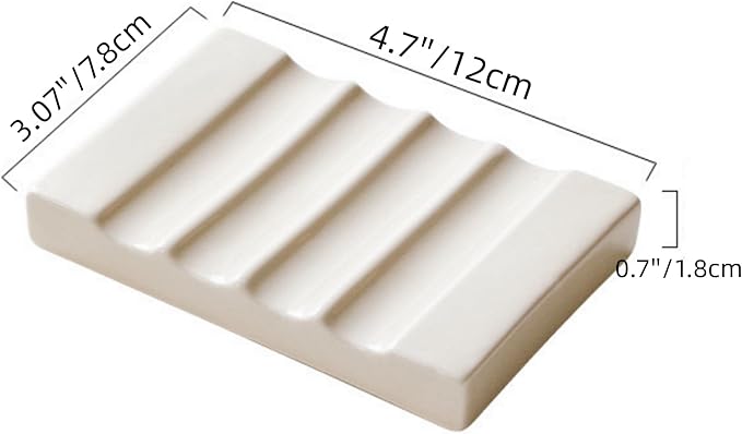 Ceramic Soap Dish with Drain Bar Soap Holder Self Draining Soap Tray Soap Saver for Bathroom Shower Kitchen-NeatNest
