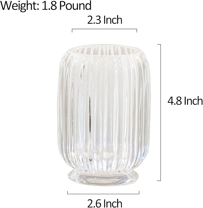 Crystal Makeup Brush holder Organizer, Vintage Make Up Brush Cup Pen Pencil Holder striped vase, Comb Brushes Pen Pencil Storage Box Container (Clear)-NeatNest