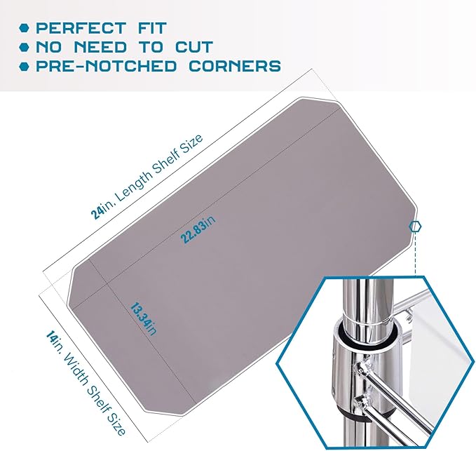 BRIAN & DANY Wire Shelf Liner 14" X 24", Set of 10, Heavy Duty Shelf Liners for Wire Shelving, Waterproof Wire Rack Shelf Cover, Charcoal-NeatNest