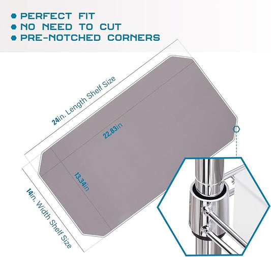 BRIAN & DANY Wire Shelf Liner 14" X 24", Set of 10, Heavy Duty Shelf Liners for Wire Shelving, Waterproof Wire Rack Shelf Cover, Charcoal-NeatNest