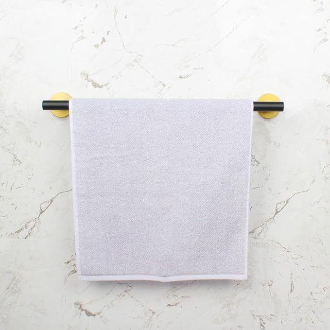 18-Inch Hand Towel Bar Stainless Steel Bathroom Towel Holder Kitchen Dish Cloth Hanger Wall Mount Black & Gold