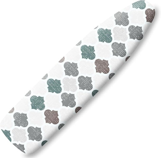 Extra Thick Ironing Board Cover and Pad, Retro Gray Moroccan Geometric 15x54 Ironing Board Cover, Resist Scorching and Staining,Elastic Edges,Modern Abstract Art