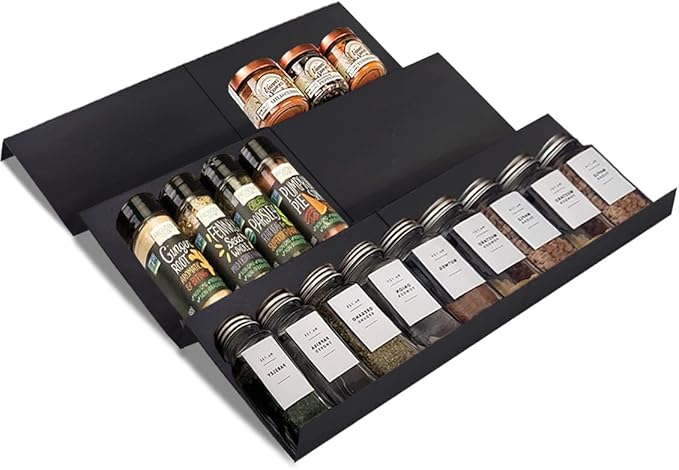 Artibear Expandable Spice Rack Drawer Organizer for Kitchen Cabinets, Set of 6, ABS-NeatNest