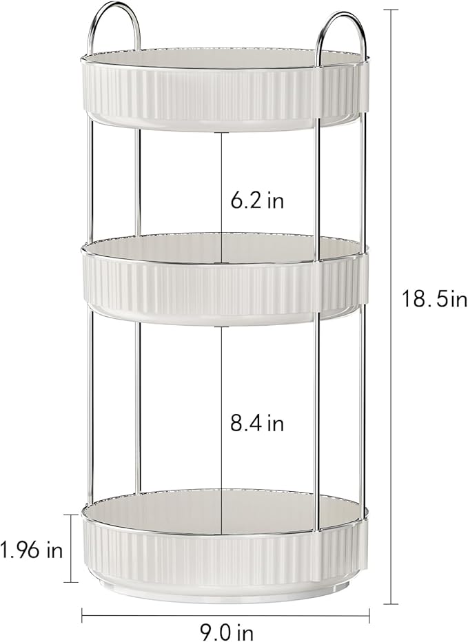 Rotating Makeup Organizer for Vanity,3 Tier High-Capacity Skincare Clear Make Up Storage Perfume Organizers Cosmetic Dresser Organizer Countertop 360 Spinning-NeatNest