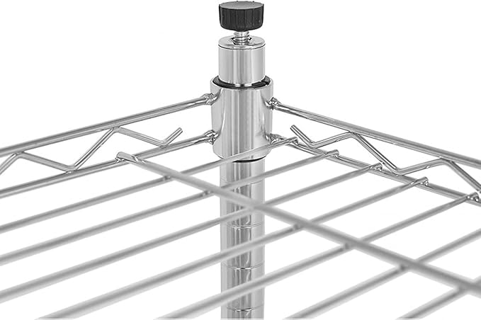 5 Tier Adjustable Storage Shelf Metal Storage Rack Wire Shelving Unit Storage Shelves for Pantry Closet Kitchen Laundry Bathroom (Silver-5-Tier)