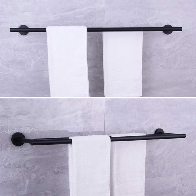 30-Inch Matte Black Double Bath Towel Bar SUS 304 Stainless Steel Towel Rack Holder for Bathroom Wall Mount