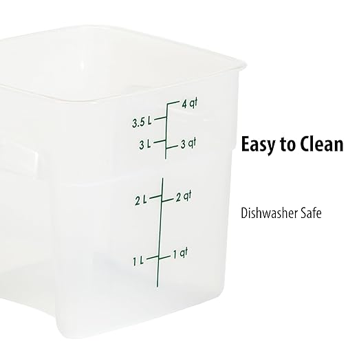 Cambro Food Storage Containers with Lids (Microwave Safe and BPA-Free) - 4 QT (Quart) Square Food Storage Container with Lid (2 Pack)-NeatNest