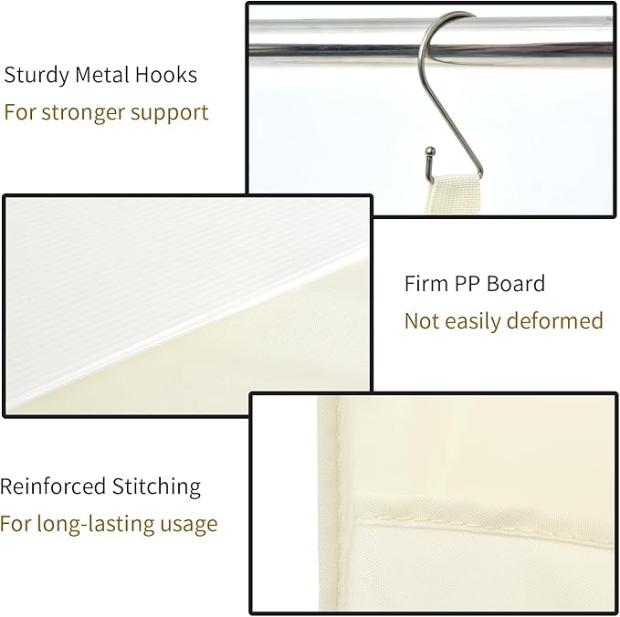 GRANNY SAYS 4-Shelf Hanging Organizer, Closet Hanging Shelves, Space Saver for Bedroom & Living Room, Beige, 2-Pack-NeatNest