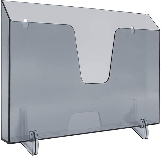 Acrimet Pocket File Holder Horizontal Design Brochure Display (for Wall Mount or Countertop Use) (Removable Supports Included) (Letter Size) (Smoke Color)