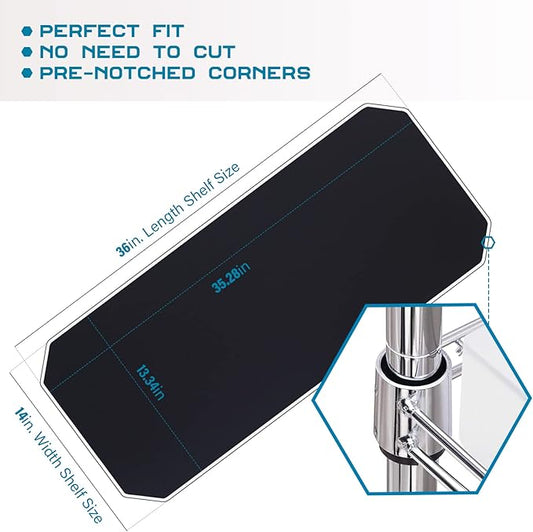 BRIAN & DANY Wire Shelf Liner 14" X 36", Heavy Duty Shelf Liners for Wire Shelving, Waterproof Protector Mats, Set of 5, Black-NeatNest