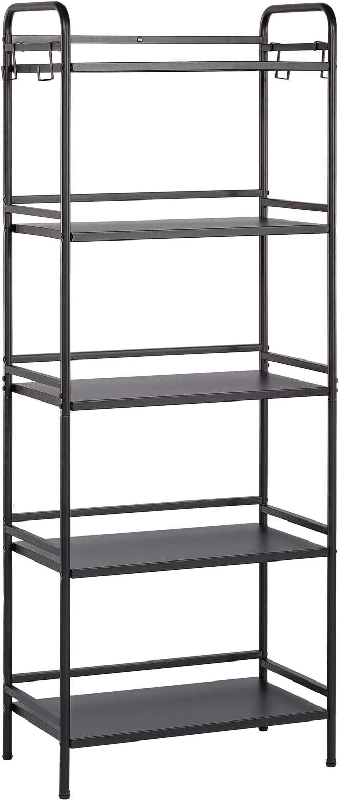 HDANI Storage Shelves, 5-Tier Metal Storage Rack with Shelf,Shelf Organizer,Garage Standing Shelving Unit for Laundry,Bathroom,Kitchen,Pantry, Closet,23.6''W X 13.8''D X 63''H,Black