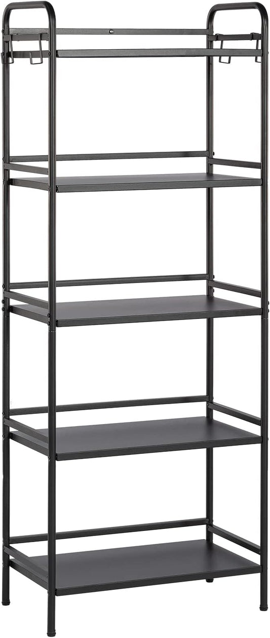 HDANI Storage Shelves, 5-Tier Metal Storage Rack with Shelf,Shelf Organizer,Garage Standing Shelving Unit for Laundry,Bathroom,Kitchen,Pantry, Closet,23.6''W X 13.8''D X 63''H,Black
