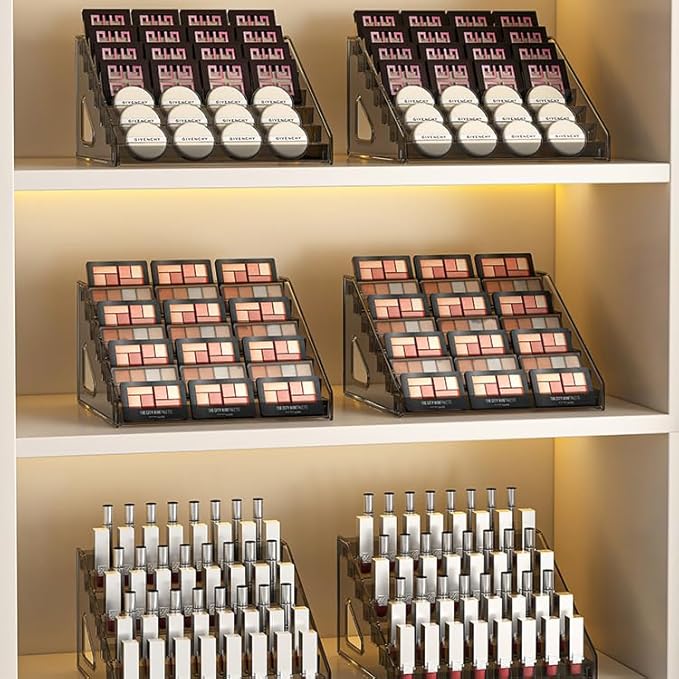 Nail Polish Organizer 84 Bottles of 7 Layers Sunglass Organizer Acrylic Display Rack Eyeglasses Storage Essential Oils Holder Makeup Organizer No Tool Needed Assembly, Grey-NeatNest