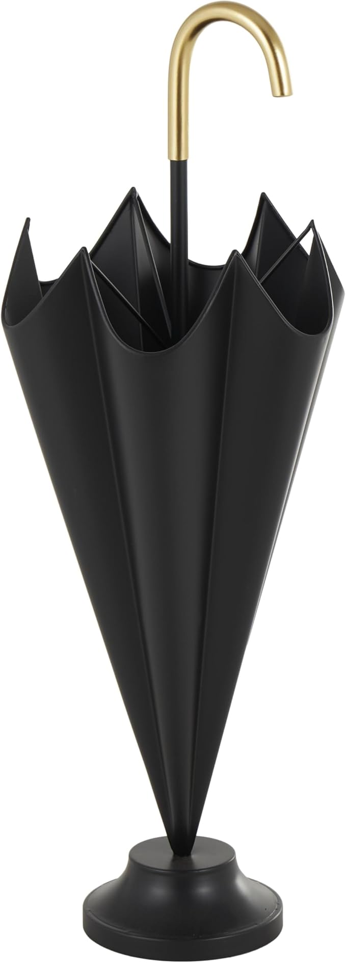 Deco 79 Metal Umbrella Stand with Gold Handle and Ball Details, 10" x 10" x 29", Black-NeatNest