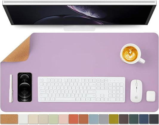 Cork Purple Desk Mat - Dual-Sided Desk Pad for Office and Home - Desk Organization and Accessories - Ideal for Large Mouse Pad and Desk Mats on Top of Desks(31.5"x 15.7")-NeatNest