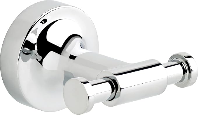 Franklin Brass Voisin (1-Pack) Towel Hooks Polished Chrome Bathroom Hooks Wall Mounted for Robes & Towels 2-Prong Hand Towel Hook Holder Kitchen, Bath, Bathroom Accessories VOI35-PC