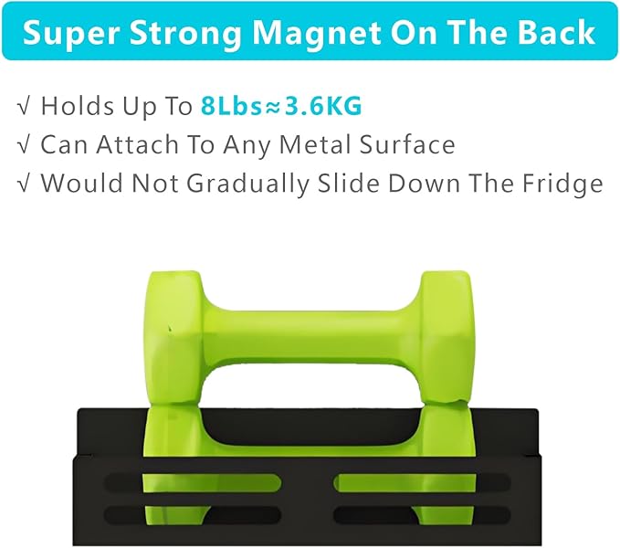 Magnetic Spice Rack for Refrigerator Magnetic Fridge Shelf for Kitchen Magnetic Shelves for Fridge 4 Pack Black