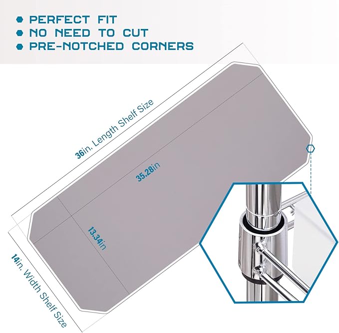 BRIAN & DANY Wire Shelf Liner 14" X 30", Heavy Duty Shelf Liners for Wire Shelving, Waterproof Protector Mats, Set of 5, Charcoal-NeatNest