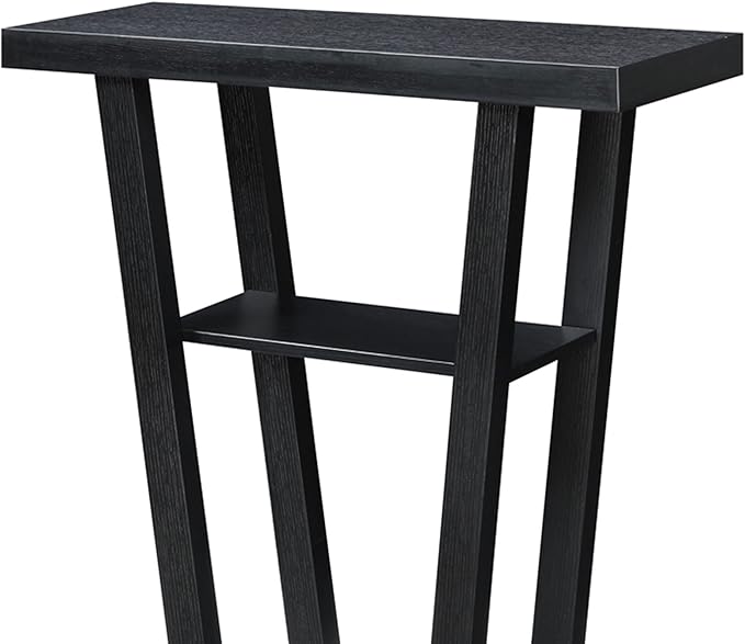 Convenience Concepts Newport V Console Modern Sofa Storage Shelves, Narrow Entryway Hall Living Room, Display Accent Table, 31.5", Black-NeatNest