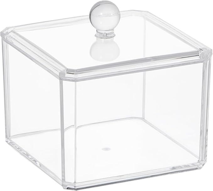 dedoot Plastic Drawer Organizer, Clear Acrylic Vanity Desk Storage and Organizer, Bathroom Display Storage Container with Lid for Jewelry, Small Items 3.74x3.54X2.55 Inch-NeatNest