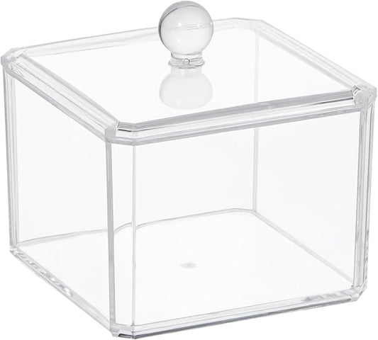 dedoot Plastic Drawer Organizer, Clear Acrylic Vanity Desk Storage and Organizer, Bathroom Display Storage Container with Lid for Jewelry, Small Items 3.74x3.54X2.55 Inch-NeatNest