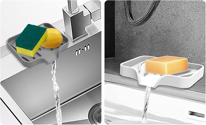 3 Pack Bar Soap Holder, Soap Dish for Shower, Easy to Clean, Soft Silicone Soap Holder, Self Draining Waterfall Soap Holder/Tray/Saver for Bathroom, Kitchen, Bathtub, Keep Soap Dry, Extend Soap Life-NeatNest
