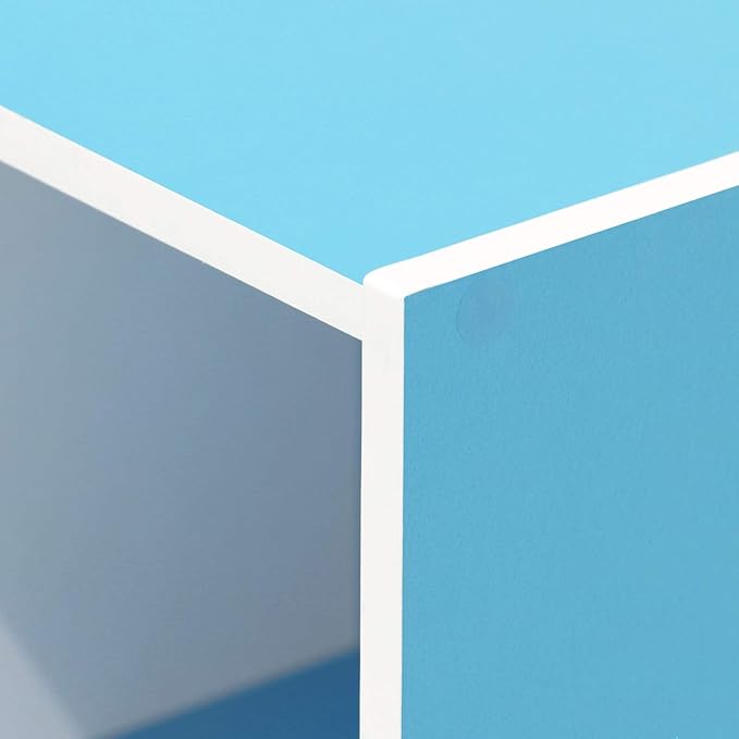 Furinno Luder Bookcase / Book / Storage , 11-Cube, White/Light Blue-NeatNest