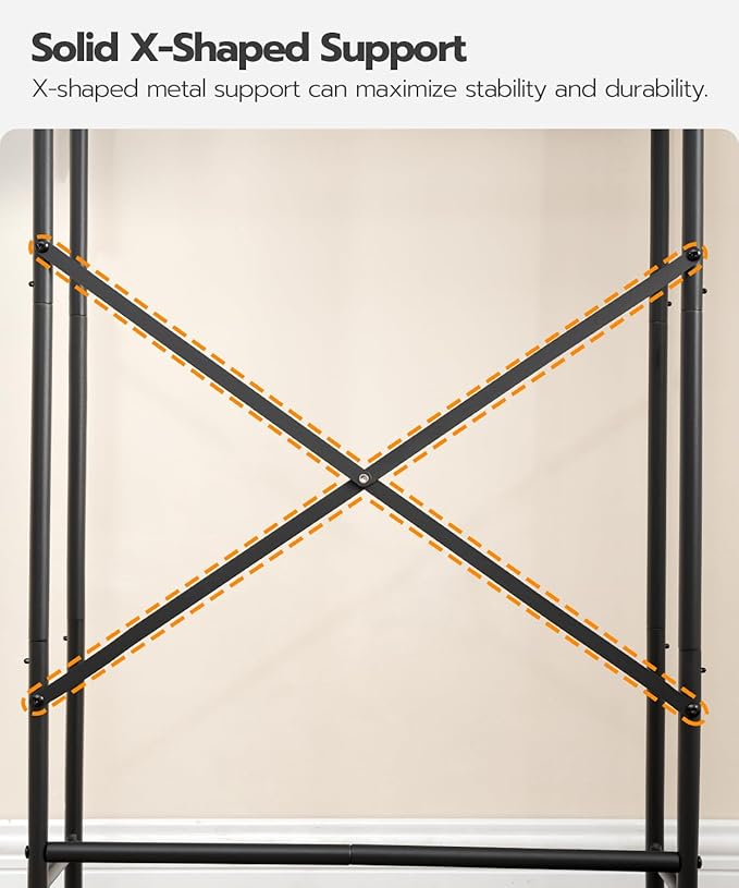 HOOBRO Over The Toilet Storage, 3-Tier Over Toilet Bathroom Organizer, Freestanding Above Toilet Shelf with Adjustable Feet, Space Saving, Easy Assembly, Rustic Brown and Black BF63TS01